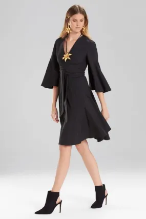 Cotton Poplin V-Neck Wrap Dress
