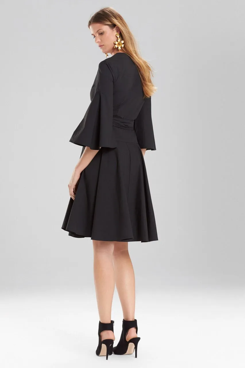 Cotton Poplin V-Neck Wrap Dress