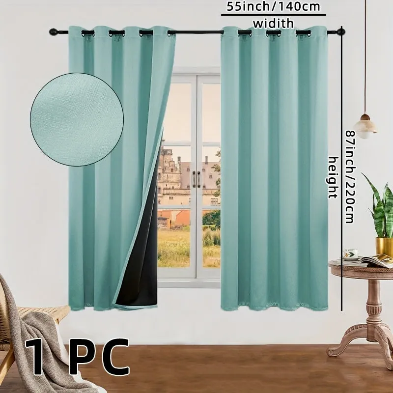 kkboxly 1pc Luxurious Solid Color Thermal Insulated Curtain Panel - Room Darkening, Light Reducing, Energy Saving for Study, Bedroom, Kitchen, Living Room Home Decor