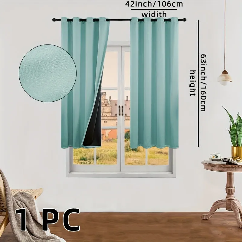kkboxly 1pc Luxurious Solid Color Thermal Insulated Curtain Panel - Room Darkening, Light Reducing, Energy Saving for Study, Bedroom, Kitchen, Living Room Home Decor