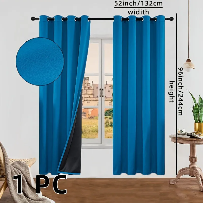 kkboxly 1pc Luxurious Solid Color Thermal Insulated Curtain Panel - Room Darkening, Light Reducing, Energy Saving for Study, Bedroom, Kitchen, Living Room Home Decor