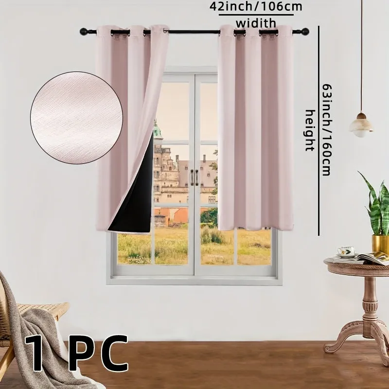 kkboxly 1pc Luxurious Solid Color Thermal Insulated Curtain Panel - Room Darkening, Light Reducing, Energy Saving for Study, Bedroom, Kitchen, Living Room Home Decor