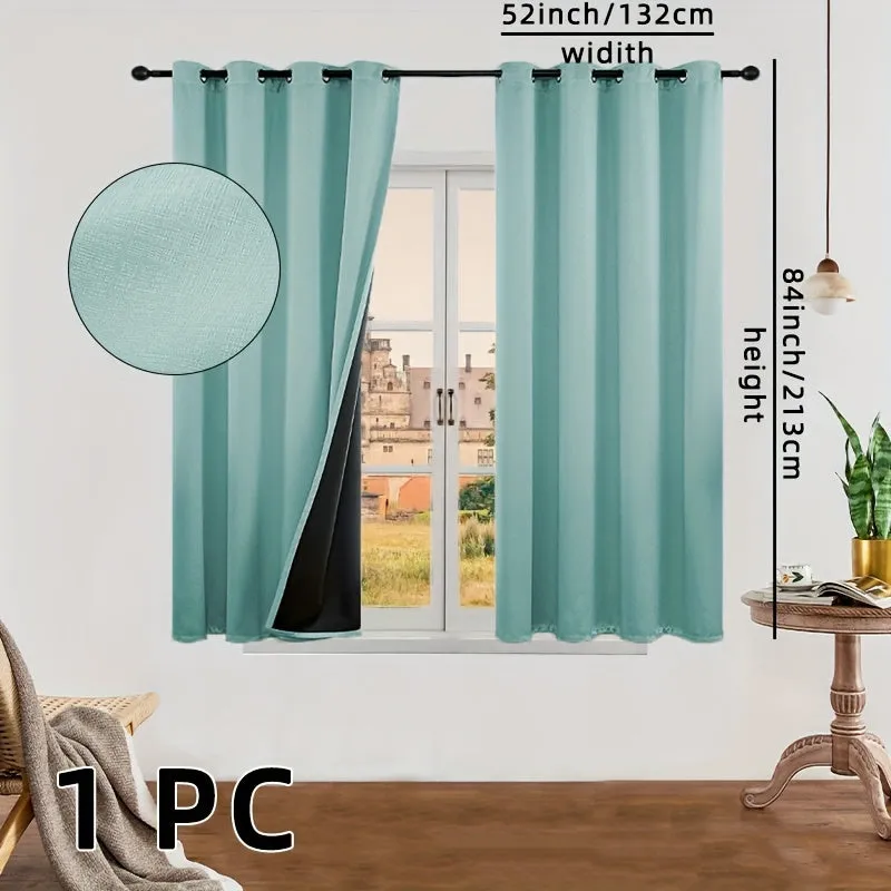 kkboxly 1pc Luxurious Solid Color Thermal Insulated Curtain Panel - Room Darkening, Light Reducing, Energy Saving for Study, Bedroom, Kitchen, Living Room Home Decor