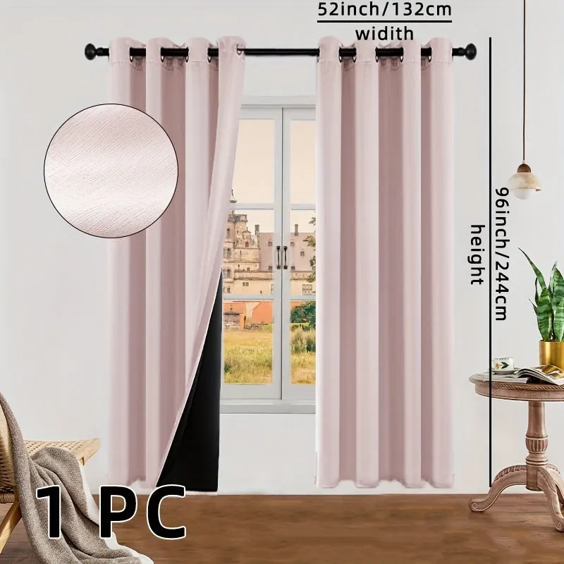 kkboxly 1pc Luxurious Solid Color Thermal Insulated Curtain Panel - Room Darkening, Light Reducing, Energy Saving for Study, Bedroom, Kitchen, Living Room Home Decor