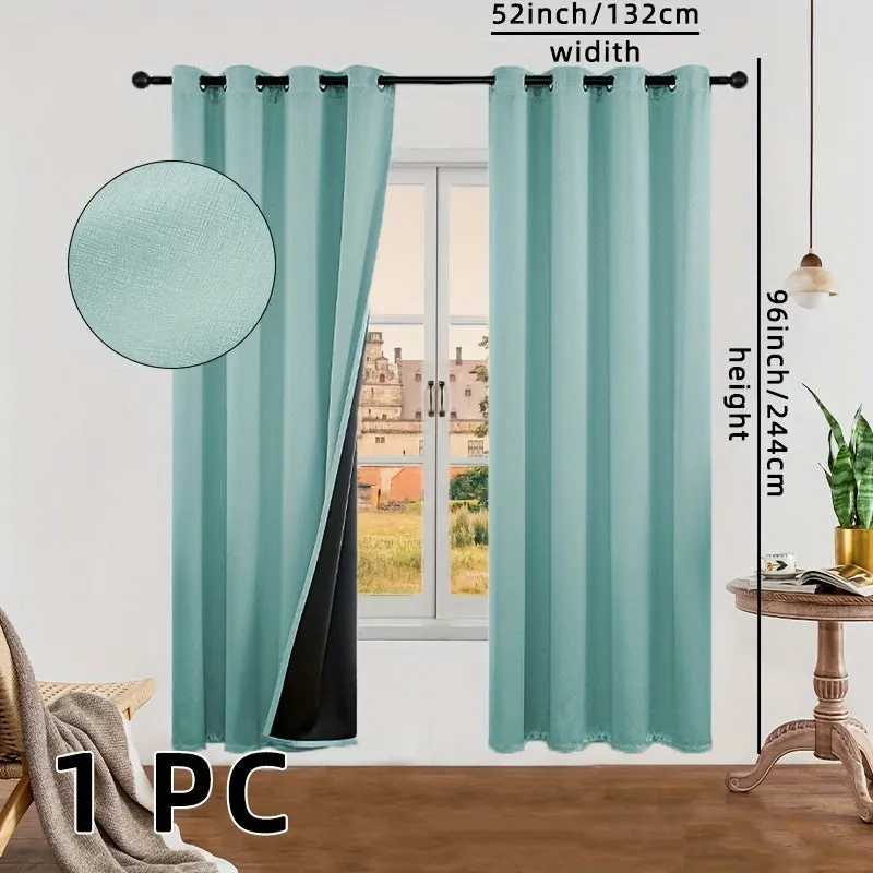 kkboxly 1pc Luxurious Solid Color Thermal Insulated Curtain Panel - Room Darkening, Light Reducing, Energy Saving for Study, Bedroom, Kitchen, Living Room Home Decor