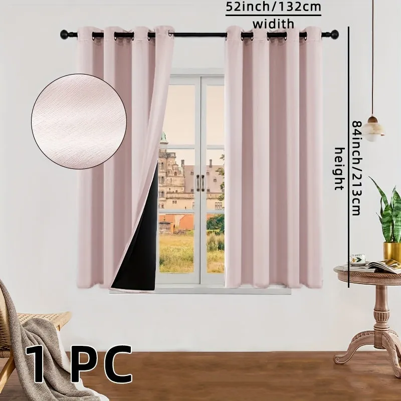 kkboxly 1pc Luxurious Solid Color Thermal Insulated Curtain Panel - Room Darkening, Light Reducing, Energy Saving for Study, Bedroom, Kitchen, Living Room Home Decor