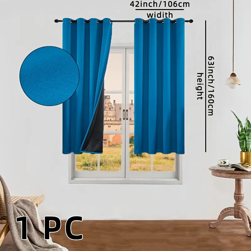 kkboxly 1pc Luxurious Solid Color Thermal Insulated Curtain Panel - Room Darkening, Light Reducing, Energy Saving for Study, Bedroom, Kitchen, Living Room Home Decor