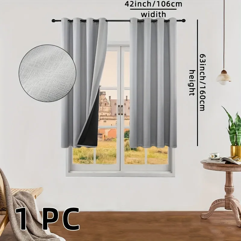 kkboxly 1pc Luxurious Solid Color Thermal Insulated Curtain Panel - Room Darkening, Light Reducing, Energy Saving for Study, Bedroom, Kitchen, Living Room Home Decor