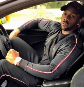 Men's Designer Black Bogota Tracksuit Set