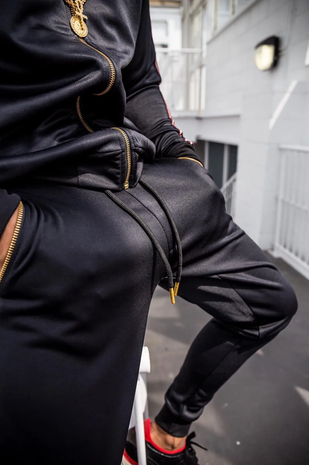 Men's Designer Black Bogota Tracksuit Set