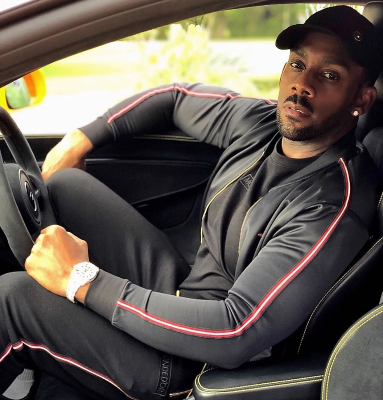 Men's Designer Black Bogota Tracksuit Set