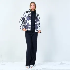 Quilted abstract print jacket wholesale