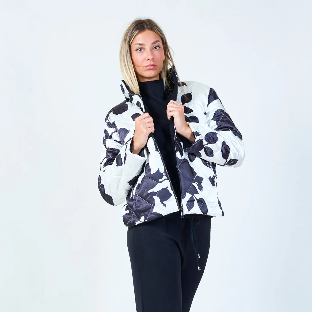 Quilted abstract print jacket wholesale