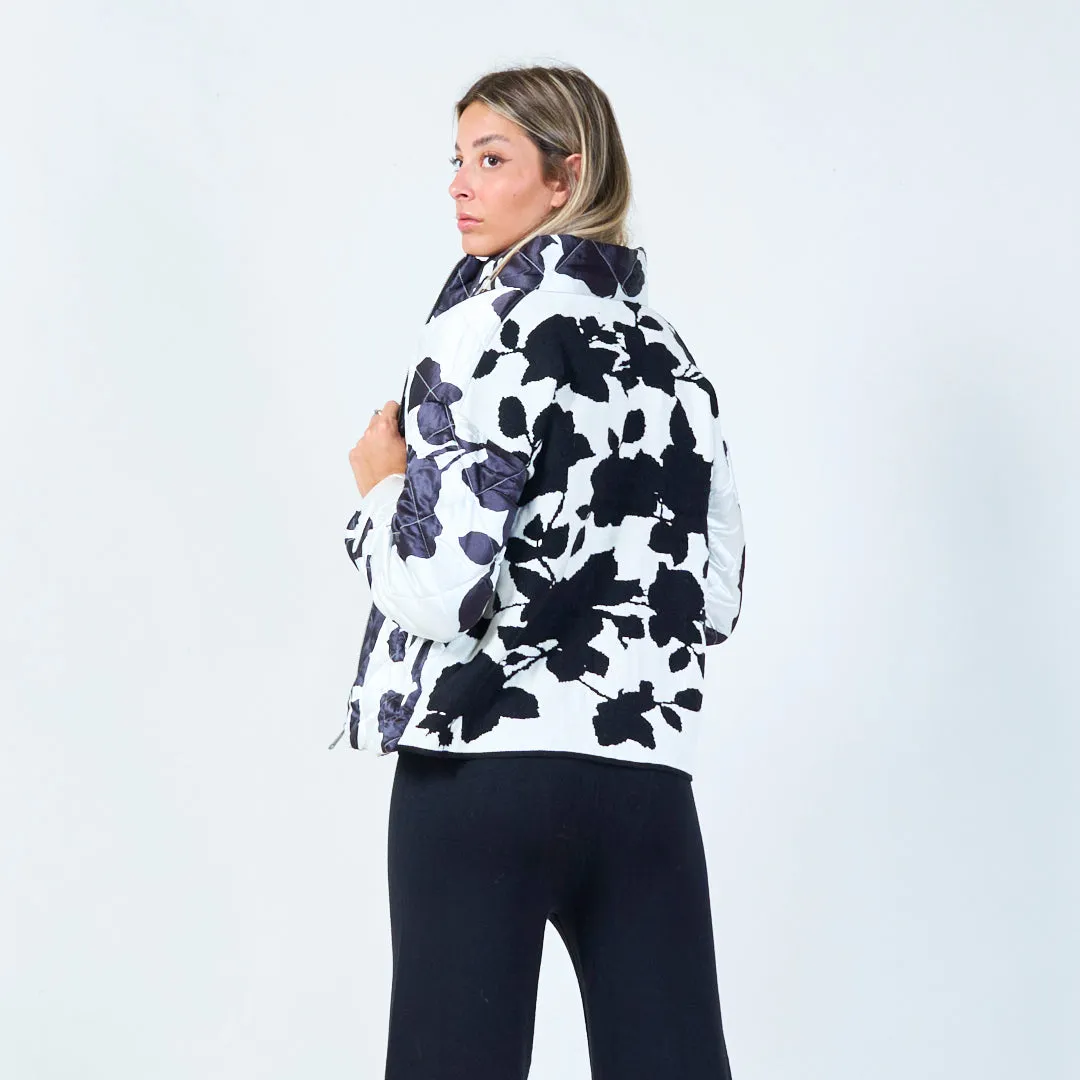 Quilted abstract print jacket wholesale