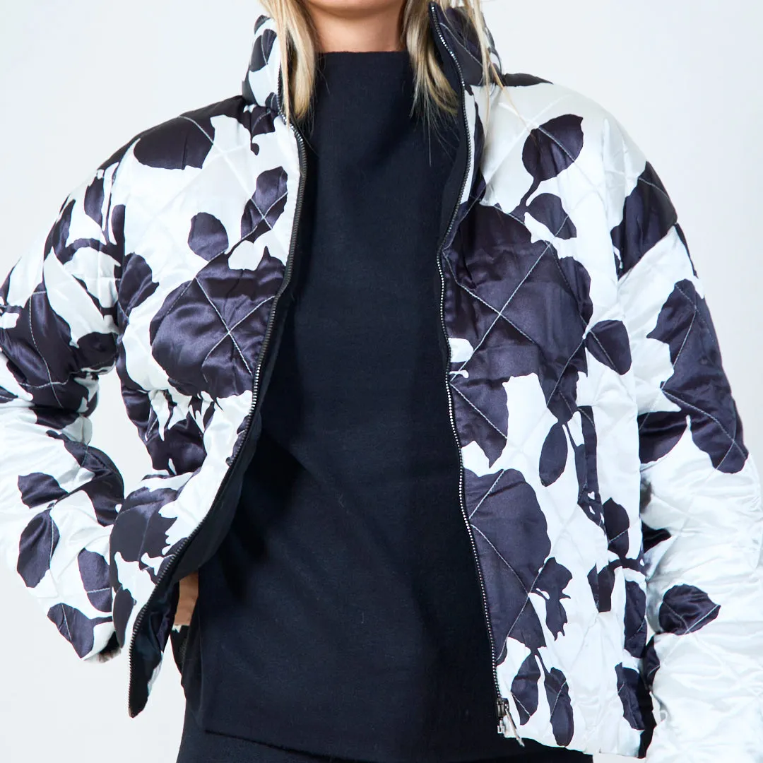 Quilted abstract print jacket wholesale