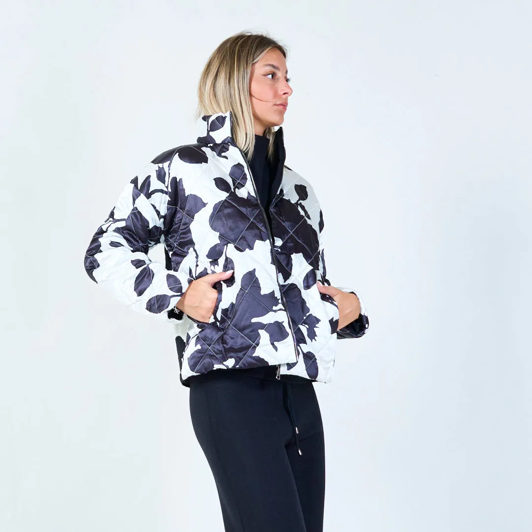 Quilted abstract print jacket wholesale