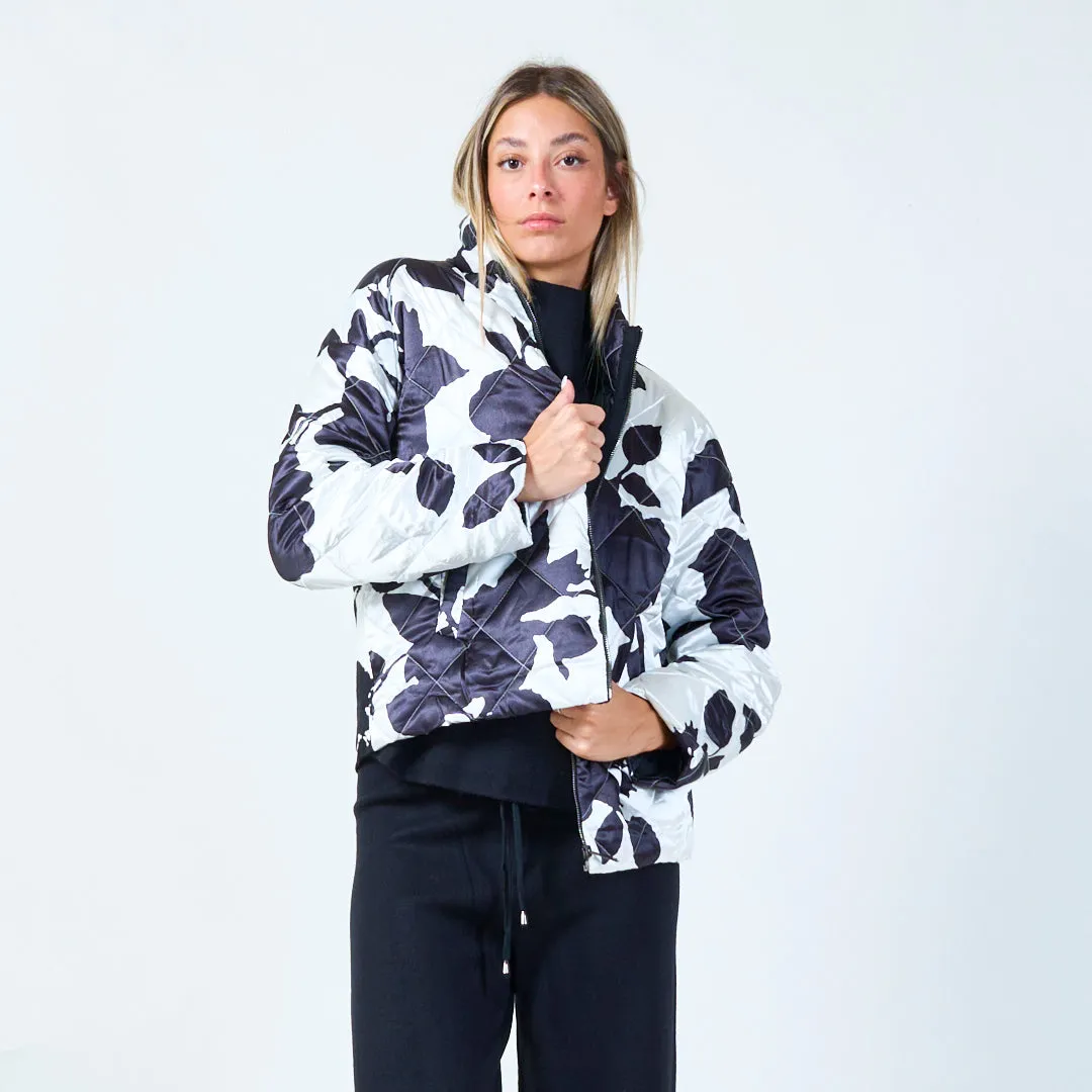 Quilted abstract print jacket wholesale