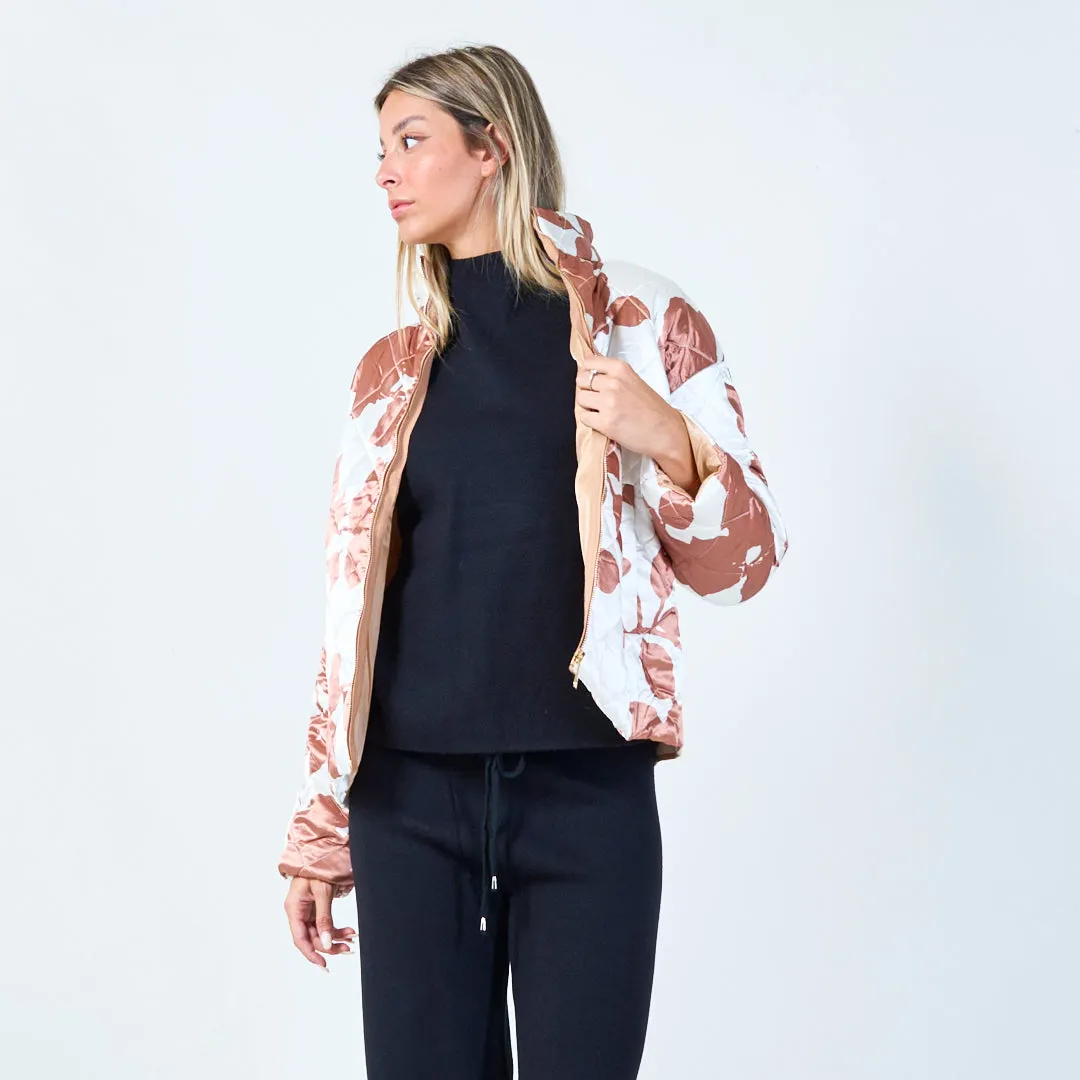 Quilted abstract print jacket wholesale