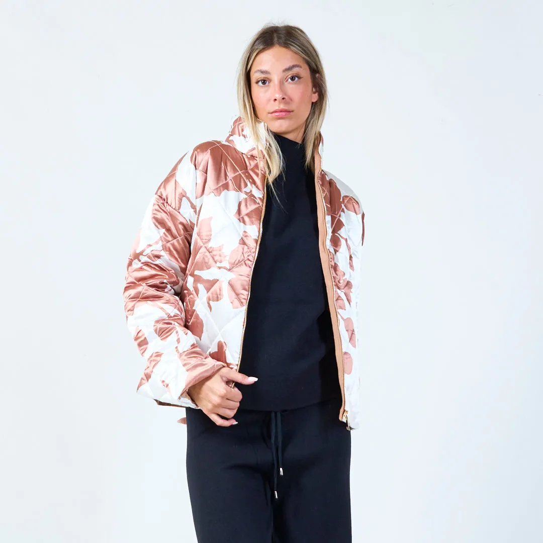 Quilted abstract print jacket wholesale