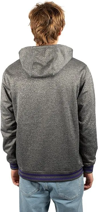 Ultra Game NBA Official Men’s MVP Super Soft Full Zip Hoodie Sweatshirt - Unisex, Los Angeles Lakers, Heather Charcoal|Los Angeles Lakers